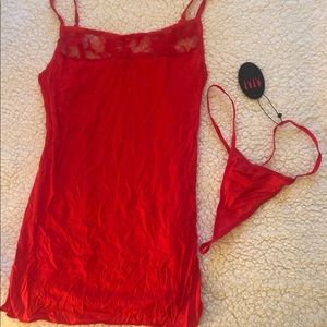 Spicy Red Tank and Thong Set